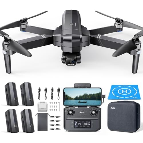 Ruko F11GIM2 4B Drones with Camera for Adults 4k,FAA Remote ID Comply,2-Axis Gimbal + Eis, 112mins Fly Time 4 Batteries, 9800ft Long Range, gps