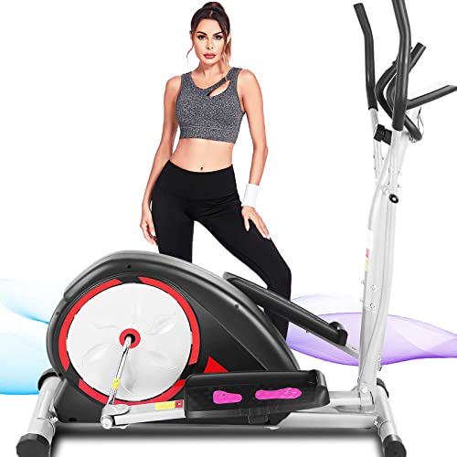 ANCHEER C970 Elliptical Machine, Magnetic Cross Trainer with Digital & Heart Rate Monitor, Elliptical Trainers Training for Home Office, Max Capacity Weight 350LBS (Dark Black-1)