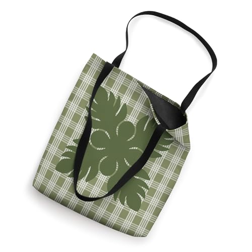 Bolso tipo tote con estampado hawaiano verde Palaka y 'Ulu miniatura 2