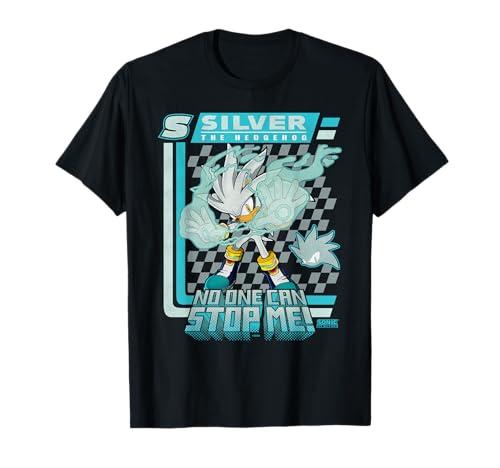 Sonic The Hedgehog Silver The Hedgehog Racing Poster T-Shirt