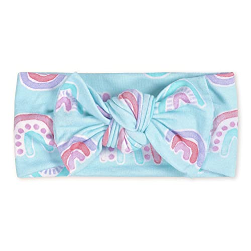 Image of Gerber Baby Girls Buttery Soft Headband with Bow with Viscose Made from Eucalyptus, Rainbow, One Size