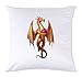 Iprints D20 Sided Dice Mystic Dragon White Pillow