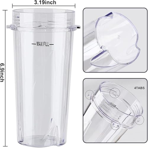 Set 2 vasos 16 oz para Nutri Ninja Blender miniatura 3