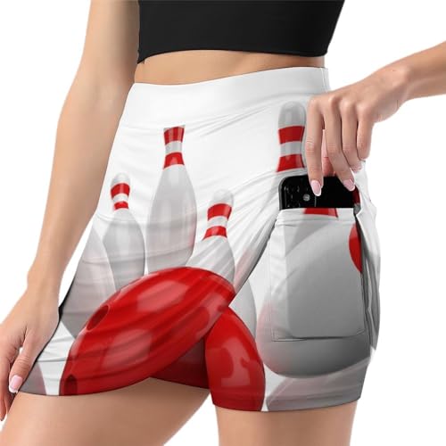 Skort athlétique avec poche rouge pour courir et jouer sans gêne