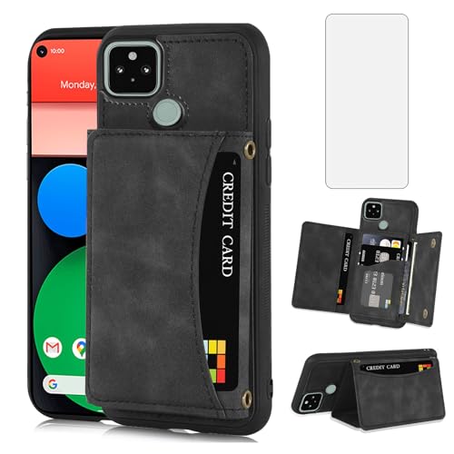 Coque Google Pixel 5 antichoc Asuwish avec verre trempé et porte-cartes
