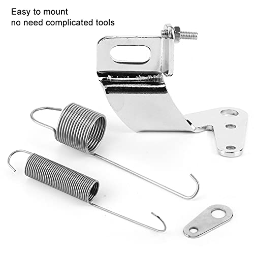 Throttle Return Spring, Car Carburetor Throttle Cable Bracket With Dual Return Spring Set Stainless Steel Carburetor Return Spring Governor Parts Chrome Plated Bracket #TOP6