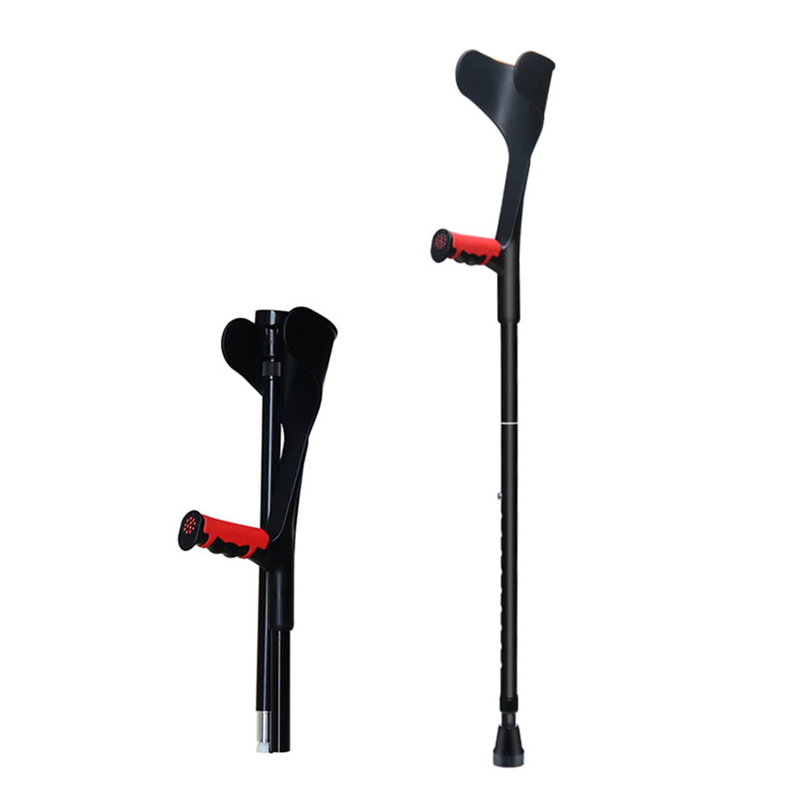 Muleta plegable para adultos de moda, muleta de antebrazo de aluminio ajustable con soporte para brazo, punta de goma antideslizante, asas ergonómicas, para mujeres y hombres de 150 a 196 cm