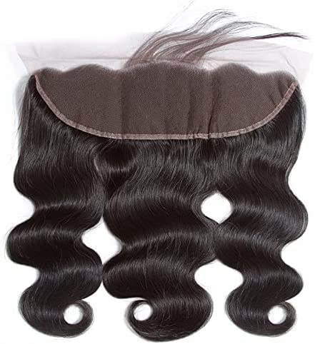 13X4 Lace Frontal Closure Full Lace Frontal Ear To Ear Body Wave Unprocessed Brazilian Virgin Human Hair Closures With Baby Hair Free Part Natural Black Color 12 Inch - Image 4