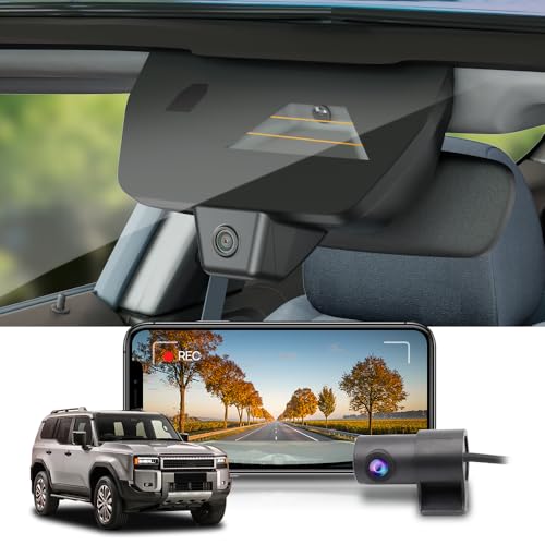 Fitcamx Front 4K+Rear 1080P Dash Cam Adapts for Toyota Land Cruiser 2024-2026 (J250/Gen15), OEM Factory Look, Dual HD Video, Built-in WiFi & APP, Loop Recording, G-Sensor, Easy to Set, 128GB Card