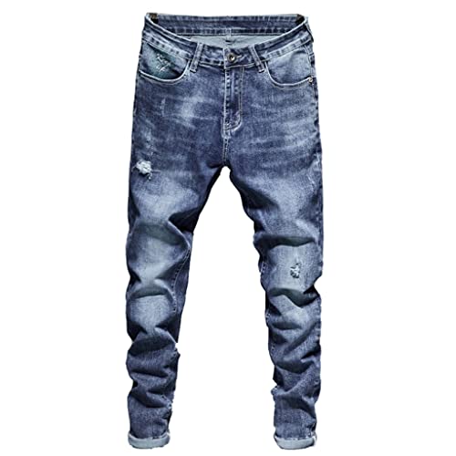 Jeans for rétro streetwear hip hop denim pantalon homme élastique et décontracté