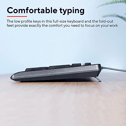 Trust Taro Wired Keyboard and Mouse Set - Qwerty UK Layout, Full-Size Keyboard, Spill-Resistant, 1.8 m Cable, USB Plug and Play, Quiet Combo for PC and Laptop - Black - Image 3