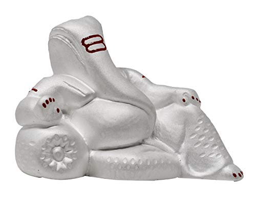 PRD CARATCAFE Lord Ganesha Ganpati Elephant God Idol Pure Silver 999 Statue,BIS Hallmark Certified for Car, Puja Temple Good Luck Gift & Home Decor { NET WT 20-22 GMS} [ 2.75 x 1.75 Inches ]
