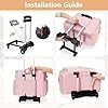 Prokva Rolling Scrapbook Bag, Scrapbook Storage Tote Bag with Wheels, Craft Cart Organizer with Detachable Trolley, Art Supplies Organizer Bag for Artist Crafter Teacher, Pink(Patent Design) #5