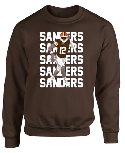 Brown Shedeur Sanders Text Pic Crew Neck Sweatshirt
