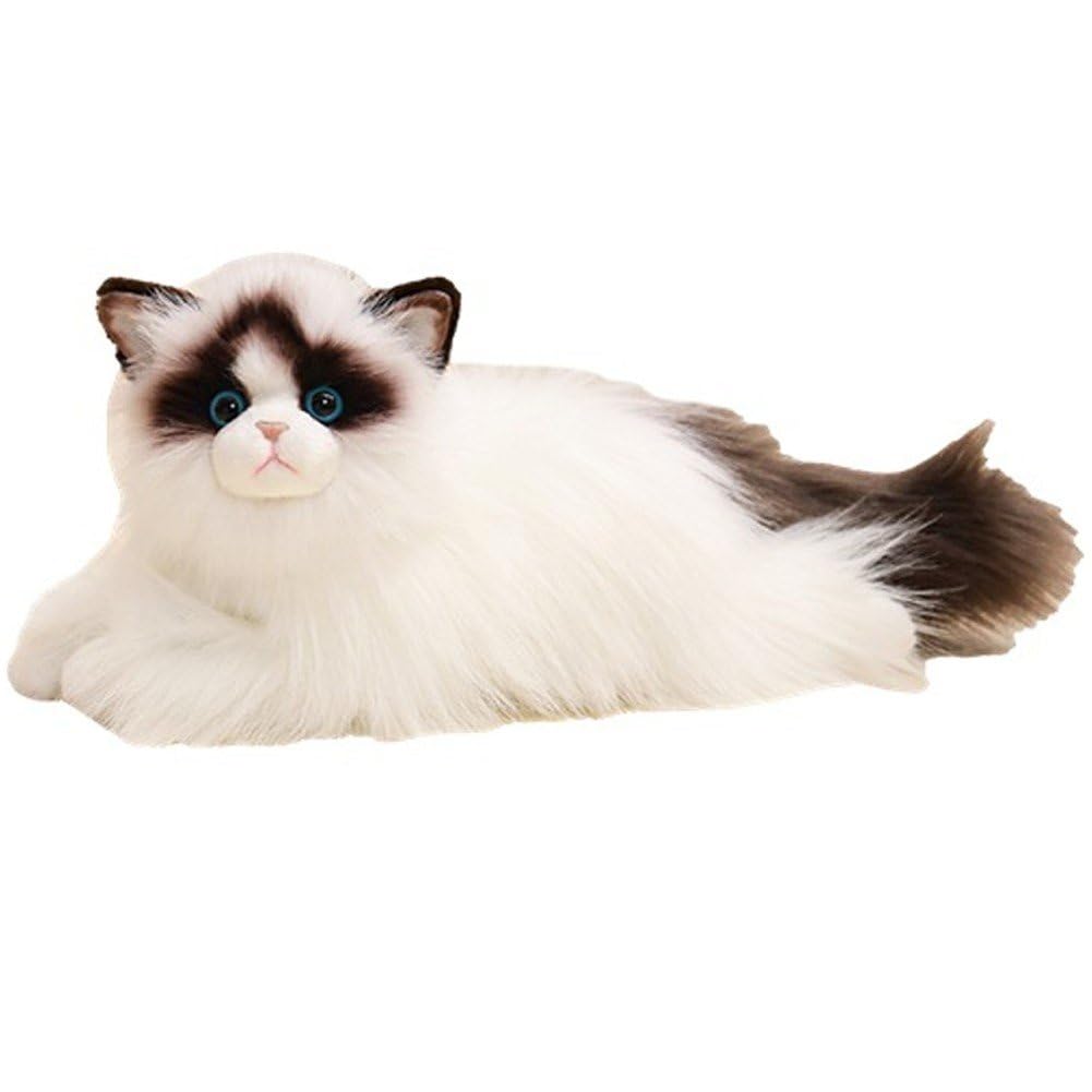 Peluche chat siamois réaliste mignon jouet enfant décoration d'intérieur