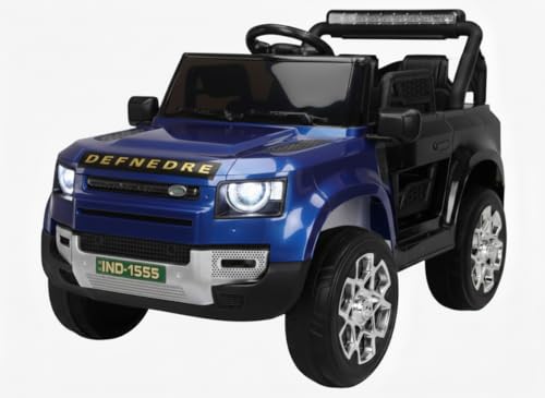 Image of Kids Defender 4X4 12V Electric Ride On Car, Blue Black