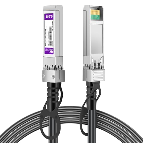 XZSNET 10G SFP+ DAC Twinax Kabel 0.5M(1.65ft) 28AWG, 10GBASE-CU SFP+ auf SFP+ Direct Attach Kupfer Passives Kabel für Cisco SFP-H10GB-CU0.5M, Ubiquiti UniFi UC-DAC-SFP+, Meraki, Netgear und mehr