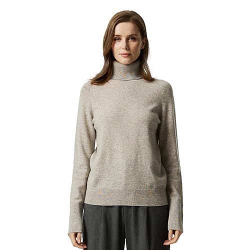 Image of EURKEA Women's Turtleneck 100% Cashmere Sweater, Long Sleeves Pullover Winter Top for Women, Gift Ready