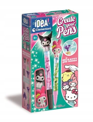 Clementoni Idea - Create Your Pens My Melody et Kuromi, Mini Lab Stylos Personnalisables pour Enfants de 6 Ans et Plus, kit créatif avec 2 stylos à décorer et Personnages 18431