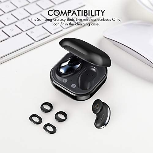 Amazon Com Ahastyle Galaxy Buds Live Ear Tips 6 Pairs Silicone Earbuds Wingtips Replacement Accessories Compatible With Samsung Galaxy Buds Live Black Electronics