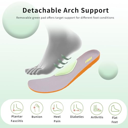 Image of Wide Toe Box Shoes Women Arch Support Walking Sneakers Orthotic Tennis Shoes for Plantar Fasciitis Bunions