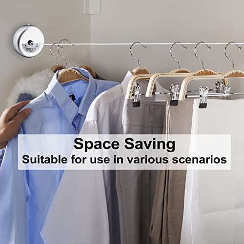 Image of Retractable Clothesline, JIMSUMM 304 Stainless Steel Shower Clothesline, 9.2ft Adjustable Laundry String Line for Indoor and Outdoor, Retractable Family Clothesline for Great Addition to Any Home