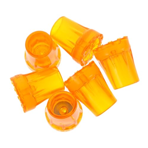 BUTIFULSIC 6pcs Crutch Pads Walking Stick Cane Tips Pads for Crutches Crutch Tips Cane Feet Replacement Trekking Poles Anti-Skid Tip Crutches Pads Crutch Feet Sleeves Rubber Orange