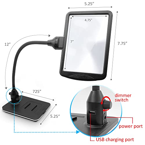 M Magdepo 4X Gooseneck Magnifying Lamp Lighted With 28 Smd Leds, Table Desktop Standing Hobby Tool Magnifier Hands-Free With Clamp For Sewing, Crafts, Close Work, Etc. #TOP3