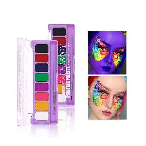 HISUNBEN Peinture corporelle pour le visage et le corps lavable Peinture pour le visage des enfants Maquillage Théâtre Carnaval Halloween Fête 8 couleurs -3