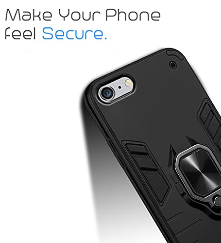 Image of Pikkme D5 Tough Armor Bumper Back Cover Case for iPhone 6 Plus,iPhone 6 Plus |Ring Holder & Kickstand in-Built (Black)