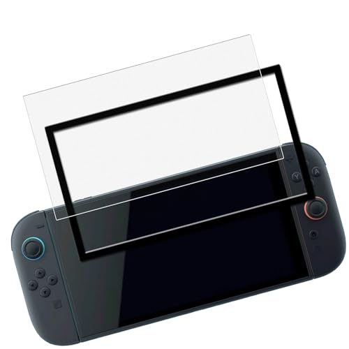 KPNS アンチグレア ペーパーライク ガラスフィルム Switch 2 用 さらさら ガラスフィルム サラサラ 強化ガラス 反射防止 指紋防止 指滑り ゲーム用 保護フィルム 【1枚セット】ガイド枠付き