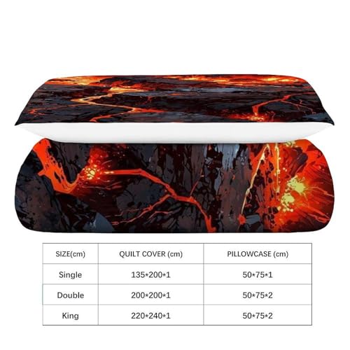 Housse de couette volcanique imprimé roche de lave en microfibre 135x200 - 4