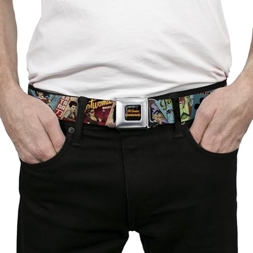 Cinturón de hebilla de seguridad ajustable de 24-38" con estampado multicolor DC Bombshell 3