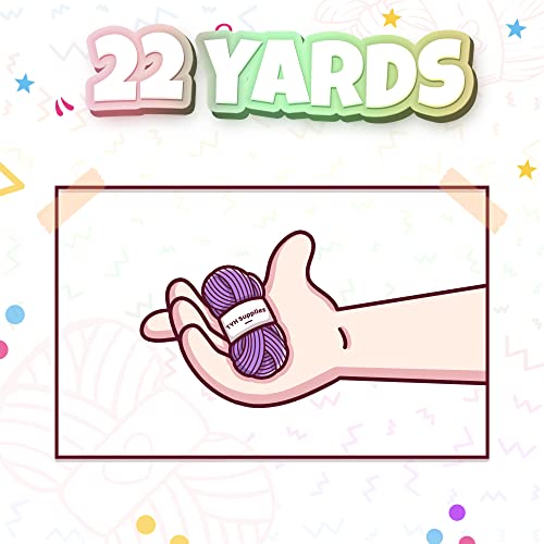 Tyh Supplies 20 Mini Acrylic Yarn Skeins | 440 Yard Soft Yarn Medium Weight For Knitting, Crocheting And Craft Projects | 22 Yard Each Skein | 20 Colors | Beginner Assorted Color Set #TOP1