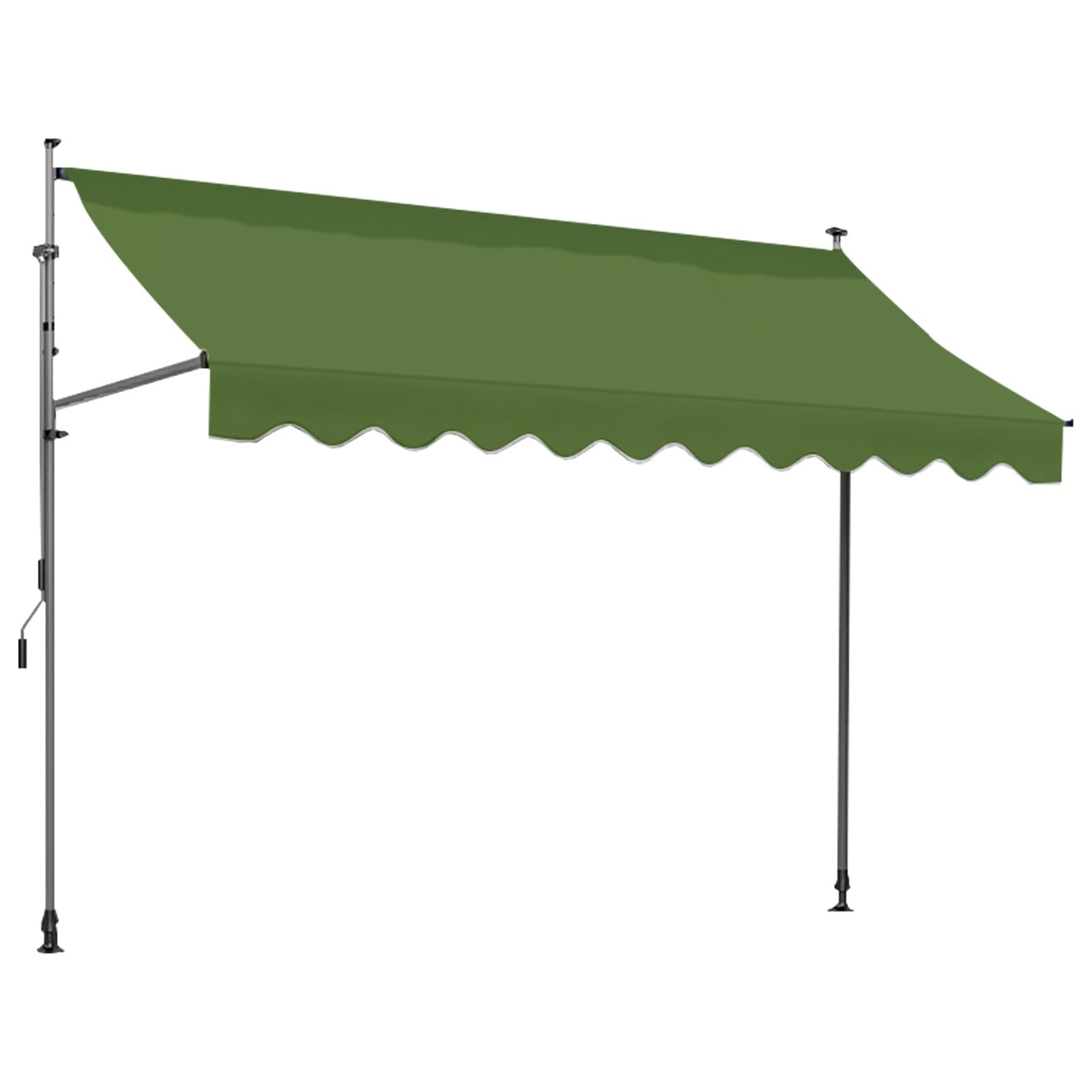 Store banne rétractable manuel vert armée protection solaire fenêtre porte véranda 350x120