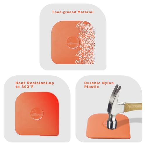 Image of Pan Scraper, 10 Pcs Plastic, Non Scratch for Cast Iron, Pot and Pan Cleaning, Sturdy Scraper Kitchen Tool-Orange