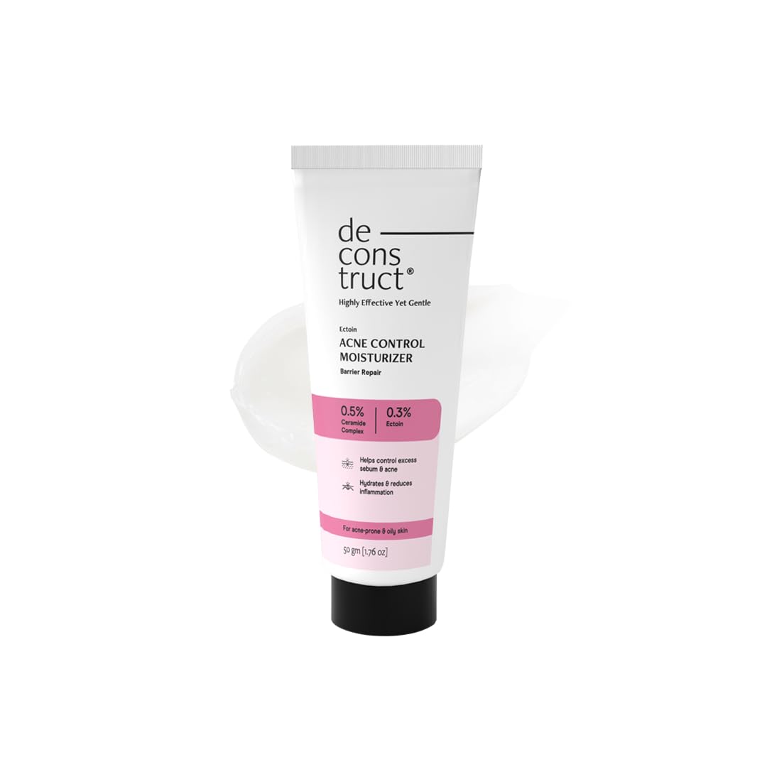 Deconstruct Acne Control Moisturiser with Ectoin & Ceramides for Acne Prone & Oily Skin | Lightweight & Non-Sticky | Soothing & Barrier Repair | Non-Comedogenic | For Men & Women | 50g-image-26