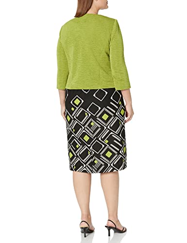 Maya Brooke Women's Plus Size 2 Piece Diamond Printed Jacket Dress2