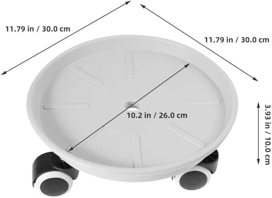 Yardwe Plastic Plant Roller Base Wheels Breathable Planter Tray for Nordic Outer for Indoor and Outdoor Gardening
