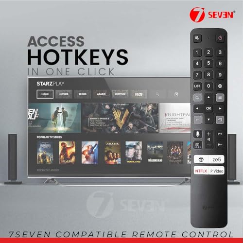 Image of 7SEVEN Compatible with Bluetooth Voice Command Google Assistant TCL TV Remote Control with ZEE5 Netflix and Prime Video Hot Keys Replacement of Original TCL Remote for LED Smart 4K Android TV RC901V