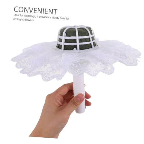 KAILIKETIY 6kawałki Podstawka Do Bukietów Ślubnych z Kwiatowym Żywicą i Kwiatową Pianą Elegancka Podstawka z Koronką Do Kompozycji Kwiatowych Idealna Ślubne Dekoracje