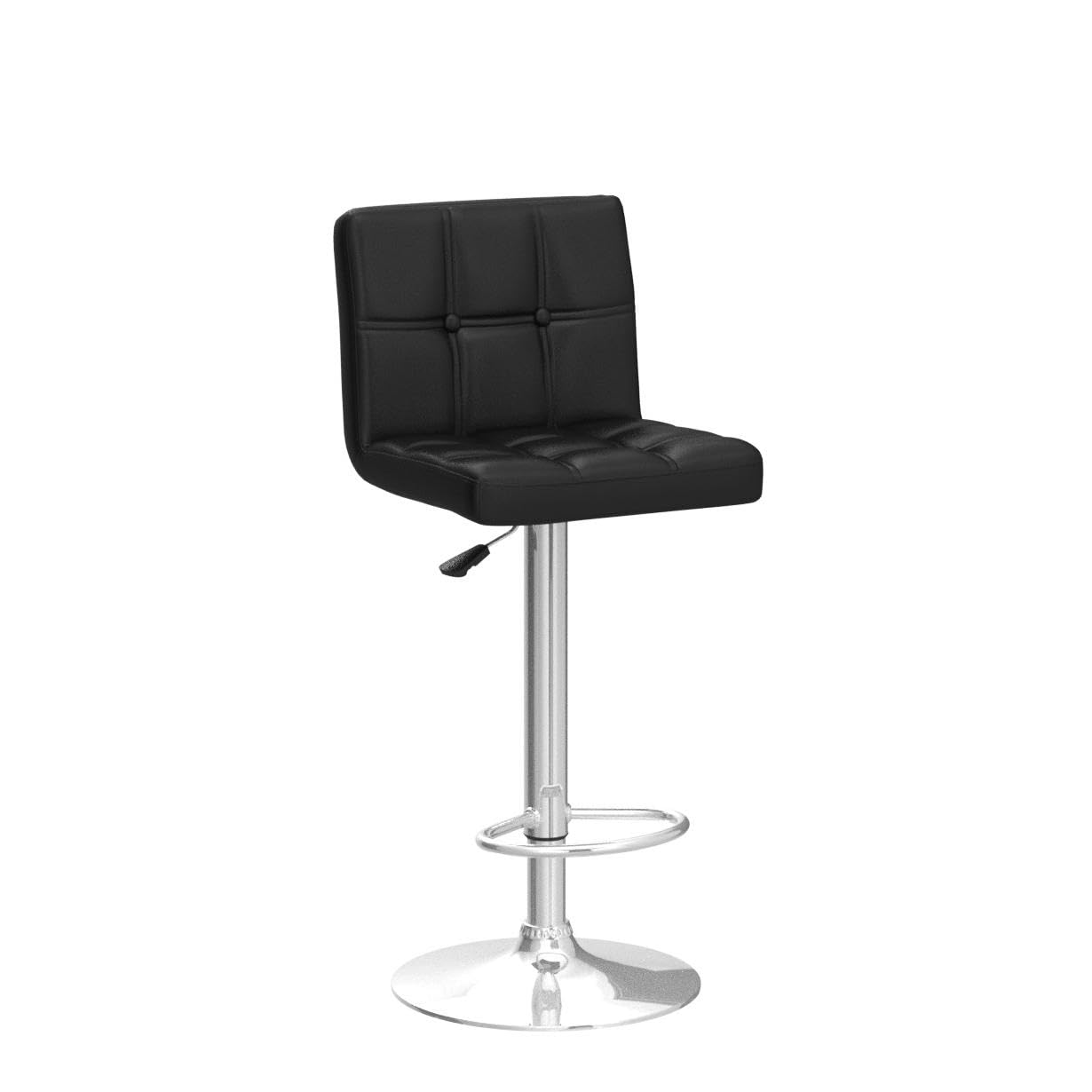 Leader Accessories Barhocker (2er-Set) Barstuhl mit Lehne stylischer Tresenhocker höhenverstellbar 62-83cm Drehstuhl 360 Grad Bezug aus Kunstleder schwarz