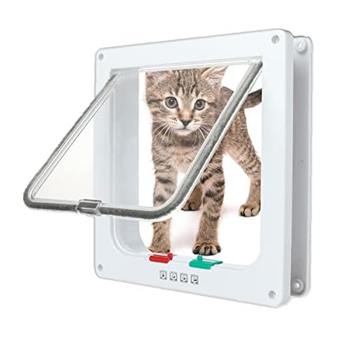 NEWFUN Puerta para Gato con Cierre magnético de 4 vías Cover