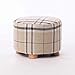 LULUDP Tabouret pouf Tabouret Tabouret Repose-Pied Rembourré Pouf Rond En Bois Pouf Rétro Anti-Poussière Couloir Pied Chaise Chaise Banc Rayé Lin Coussin De Siège En Tissu for Couloir |Salon Heavy Dut