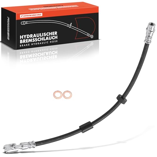 Frankberg 1x Brake Hose Brake Hydraulic Hose Front Axle Compatible with A3 8L1 1.8L 1.9L 1996-2003 Golf IV Leon 1M1 Toledo II 1M2 O.c.t.a.v.i.a I B.o.r.a New Beetle Replace# 1J0611701N