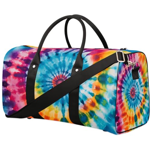 Tie-Dye Travel Duffel bag for Men Women Weekender Overnight Bag Gym Bag Carry On Luggage Bags for Yoga Workout Sports