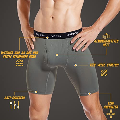 INNERSY Boxershorts Herren Lang Mesh Männer Unterhosen mit Eingriff Weiche Retroshorts 3er Pack - Image 5