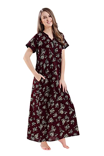 Image of AV2 Women Printed Cotton Nightwear Nighty|Womens Night Wear Maxi 7209