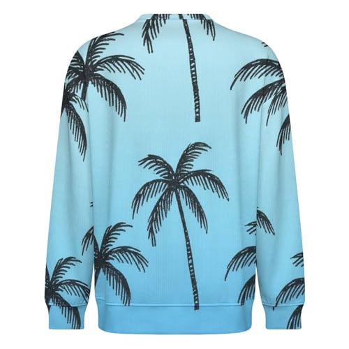 Mens Crewneck Sweater Summer Beach Palm Trees Crew Neck Sweater Long Sleeve Pullover Sweaters4