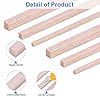 222 Pieces Wood Strips Balsa Square Wooden Dowels 1/8 Inch, 3/16 Inch, 1/4 Inch, Square Dowel Rods 12 Inch Hardwood Unfinished Wood Sticks for Crafts DIY Projects Models Making Supplies #2